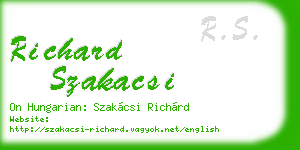 richard szakacsi business card