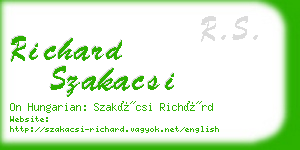 richard szakacsi business card